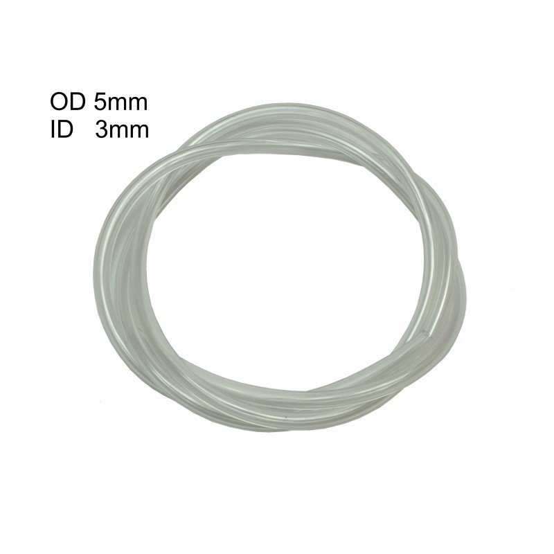 180601_2 1M Clear Fuel Pipe 3.0mm ID / 5.0mm OD to Fit Various Strimmer Hedge Trimmer Chainsaw