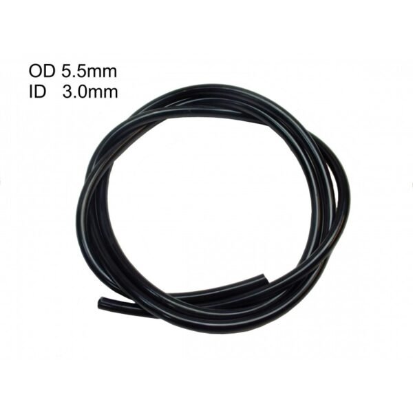 1M Black Fuel Pipe 3.0mm ID / 5.5mm OD to Fit Various Strimmer Hedge Trimmer Chainsaw