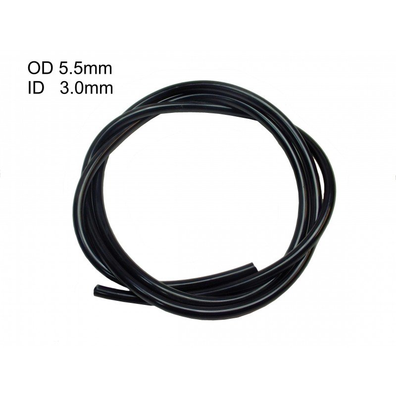 180602_2 1M Black Fuel Pipe 3.0mm ID / 5.5mm OD to Fit Various Strimmer Hedge Trimmer Chainsaw