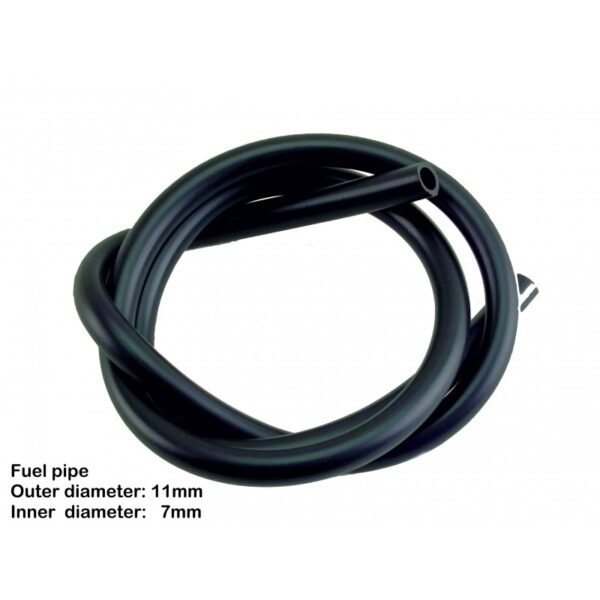 1M Black Fuel Pipe 7.0mm ID / 11.0mm OD Fits Various Strimmers Brushcutters Lawnmowers