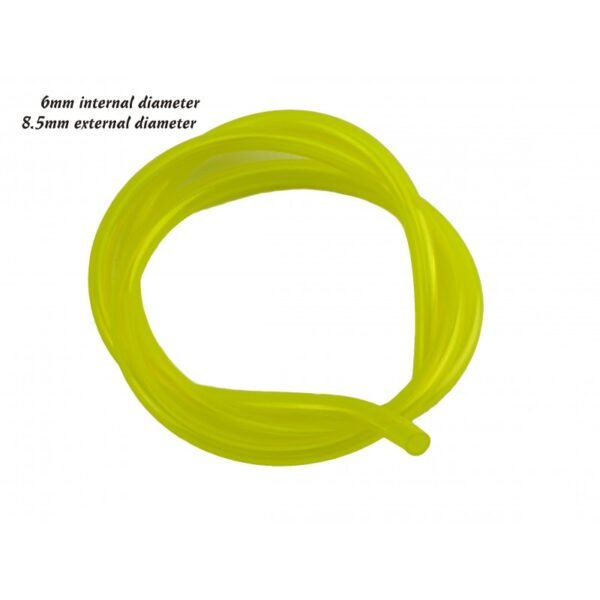1M Yellow Fuel Pipe 6.0mm ID / 8.5mm OD Fits Various Strimmer Hedge Trimmer Chainsaw Brushcutters Lawnmowers